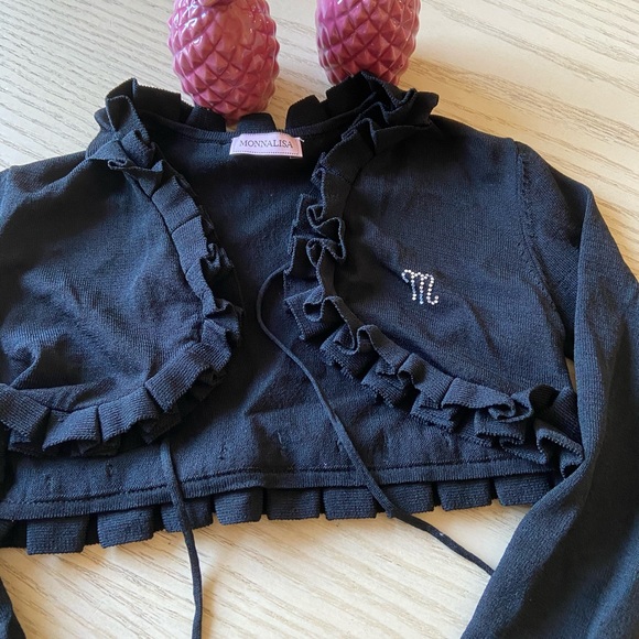 Monnalisa shrug cardigan black - Picture 2 of 5